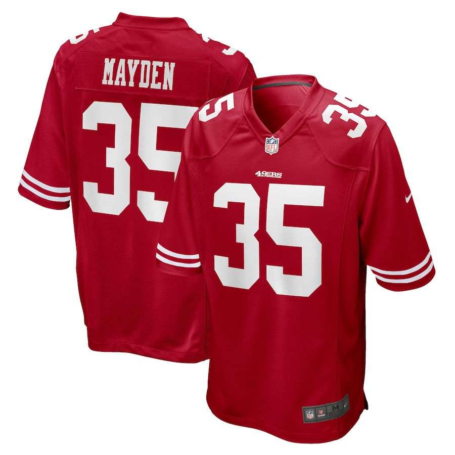 Men San Francisco 49ers #35 Jared Mayden Nike Scarlet Game NFL Jersey